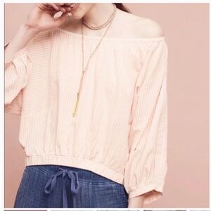 Anthropologie Holding Horses Off Shoulder Top Large Stripes